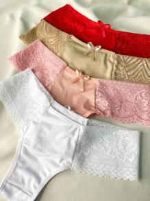 Kit 5 Lace Side Panties Lace Thong - 彩色 - 查看 7