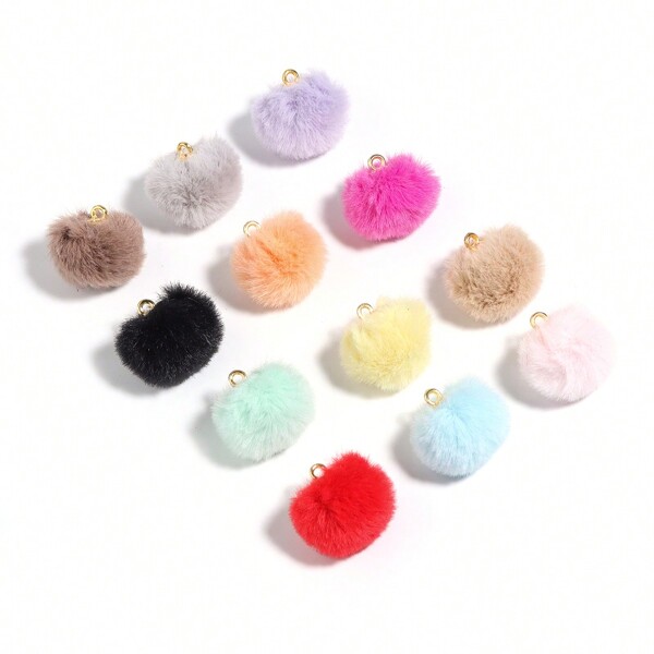 10pcs 20mm Fluffy Colorful Pom Poms DIY Craft Pendant Jewelry Accessories
