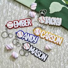 定制棒球亚克力包挂饰 - 时尚运动背包、包包配件，适用于包包、钥匙扣、行李牌，是送给情侣、朋友和宠物的理想礼物，也是生日礼物、儿童惊喜礼物、返校季完美配饰，精致浪漫，包包及行李箱包，定制包包配件，新年魅力