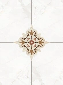 SUPSTICKER 1 Set 21pcs Moroccan Diagonal Tile Stickers, Peel And Stick Waterproof Floor Wall Decals, 23.2x9.9in, For Living Dining Room - Multicolor - View 12