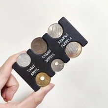 1 szt. przenośna portmonetka, woreczek do przechowywania , do przechowywania , obsługa jedną ręką, pudełko do sortowania , pojemność do 2830 JPY, z uchwytem na kartę, nadaje się do zabawek Gashapon