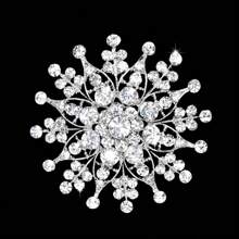 1 Pc Rhodium Silver Plated Clear Rhinestone Crystal Diamante Wedding Brooch Dress Accessories Pin For Clothes Bag Charm - Multicolor - View 8