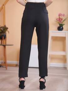 Elegant Mode Tailored Dress Pants - 黑色 - 查看 4