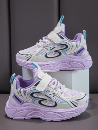 1 Pair Comfortable Unisex Casual Sneakers With Mesh Lining, PU Upper, Hook & Loop Fastener, Slip-Resistant Rubber Sole For Spring & Autumn