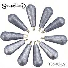 SOUGAYILANG Fishing Weight Sinkers 10Pcs Fishing Lead Pendant Weight Sinker With Ring Water Drop Sinker Weight For Bass Catfish Saltwater Freshwater Fishing Tackle