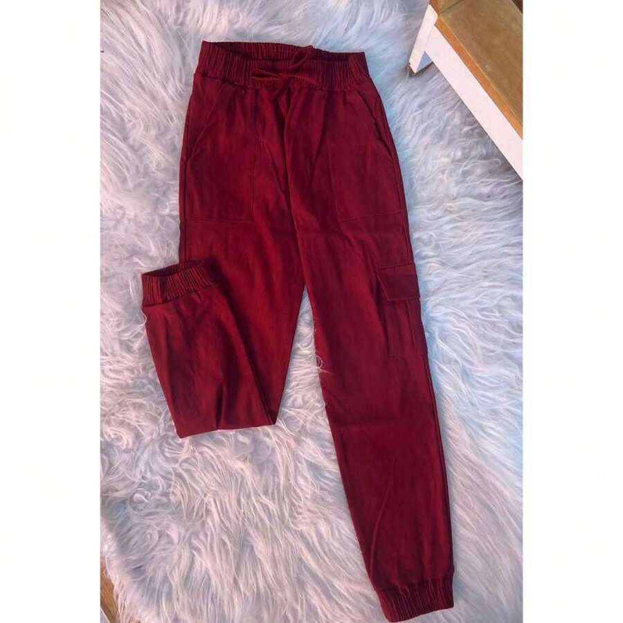 Girls' Cargo Jogger Pants: Blogger Style With Leg Pocket - Sizes 8 To 14 - 紫紅色 - 查看 1