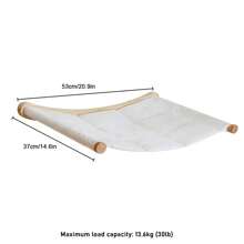 1pc Natural Wooden Cat Wall Shelf, Wall Mounted Cat Scratching Post With Sisal Rope, Holds Up To 12kg (26lb) - Apricot - View 11