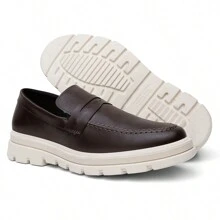 Men's Oxford Shoes Modern Platform Comfortable Elegant - Coffee Brown - View 4
