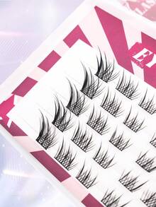 30 piezas Paquete de pestañas anguladas naturales tipo Foxy con apariencia sutil de 6-12mm - C - Ver 6