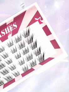 30 piezas Paquete de pestañas anguladas naturales tipo Foxy con apariencia sutil de 6-12mm - C - Ver 4