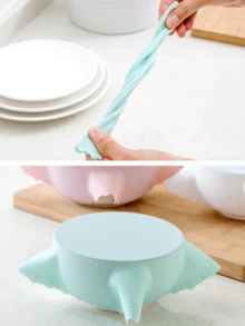 1 Stück Küchen Silikon Frischhaltefolie, Haushalts Lebensmittel Frischhalte Abdeckung, wiederverwendbare versiegelte Abdeckung, rund, multifunktionale Frischhalte Abdeckung, mikrowellengeeignet, Kühlschrank Frischhalte Abdeckung, staubdicht, auslaufsicher, versiegelte Aufbewahrungsabdeckung - Verschiedenfarbig - Übersicht 6