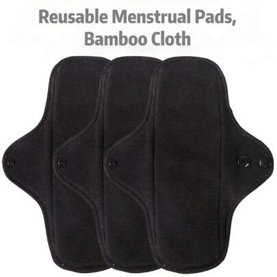 2/3/4/10 piezas Toallas sanitarias reutilizables, toallas sanitarias de tela lavables/toallas menstruales/toallas sanitarias con capa absorbente de carbón de bambú