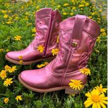 Botas vaqueras para niñas - Rosa Fucsia - Ver 3