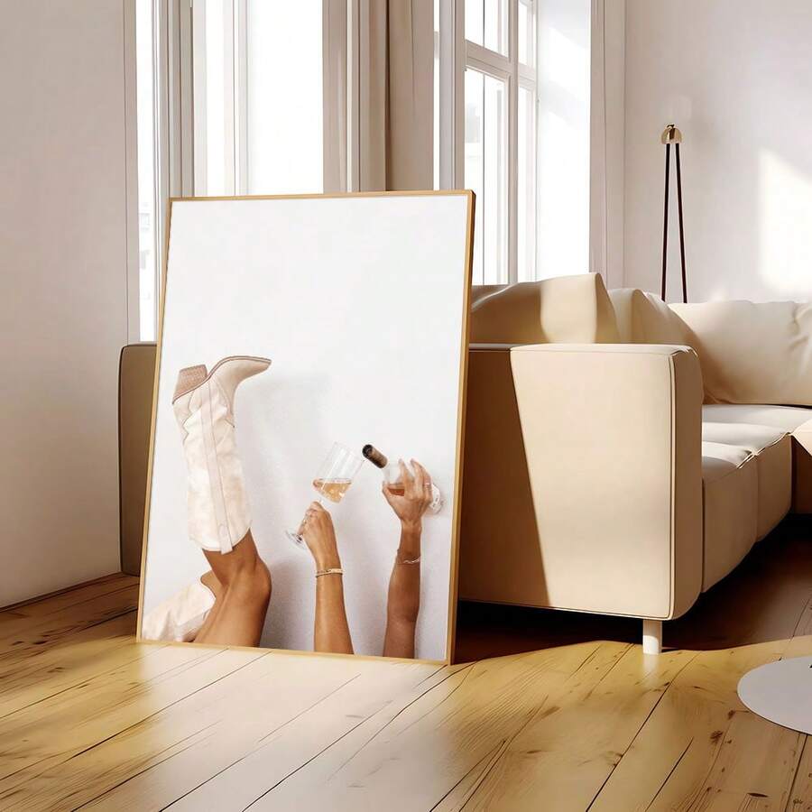 1pc Unframed Bar Cart Cocktail Drink Art Kitchen Trendy Poster Girly