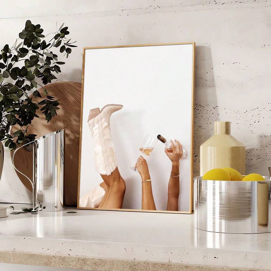 1pc Unframed Bar Cart Cocktail Drink Art Kitchen Trendy Poster Girly