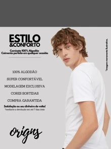 Men's Basic Plain Short Sleeve Cotton T-Shirt Colors ORIGNS - Green - View 3