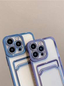Case Capinha Porta Cartão iPhone 11/12/13/14/15 Pro Max Capa de Celular Carteira - Azul - Visão 7