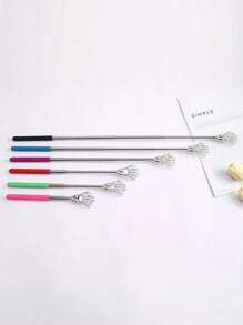 1PC Extendable Back Scratcher, Stainless Steel Portable Telescopic Rubber Handle Back Scratchers For Thanksgiving, Birthday, Christmas Gifts,School,Back To School,Travel,Travel Essentials,Home Essentials,Spa,Massage Tool,Massage,Massager,Spa - Multicolor - View 5