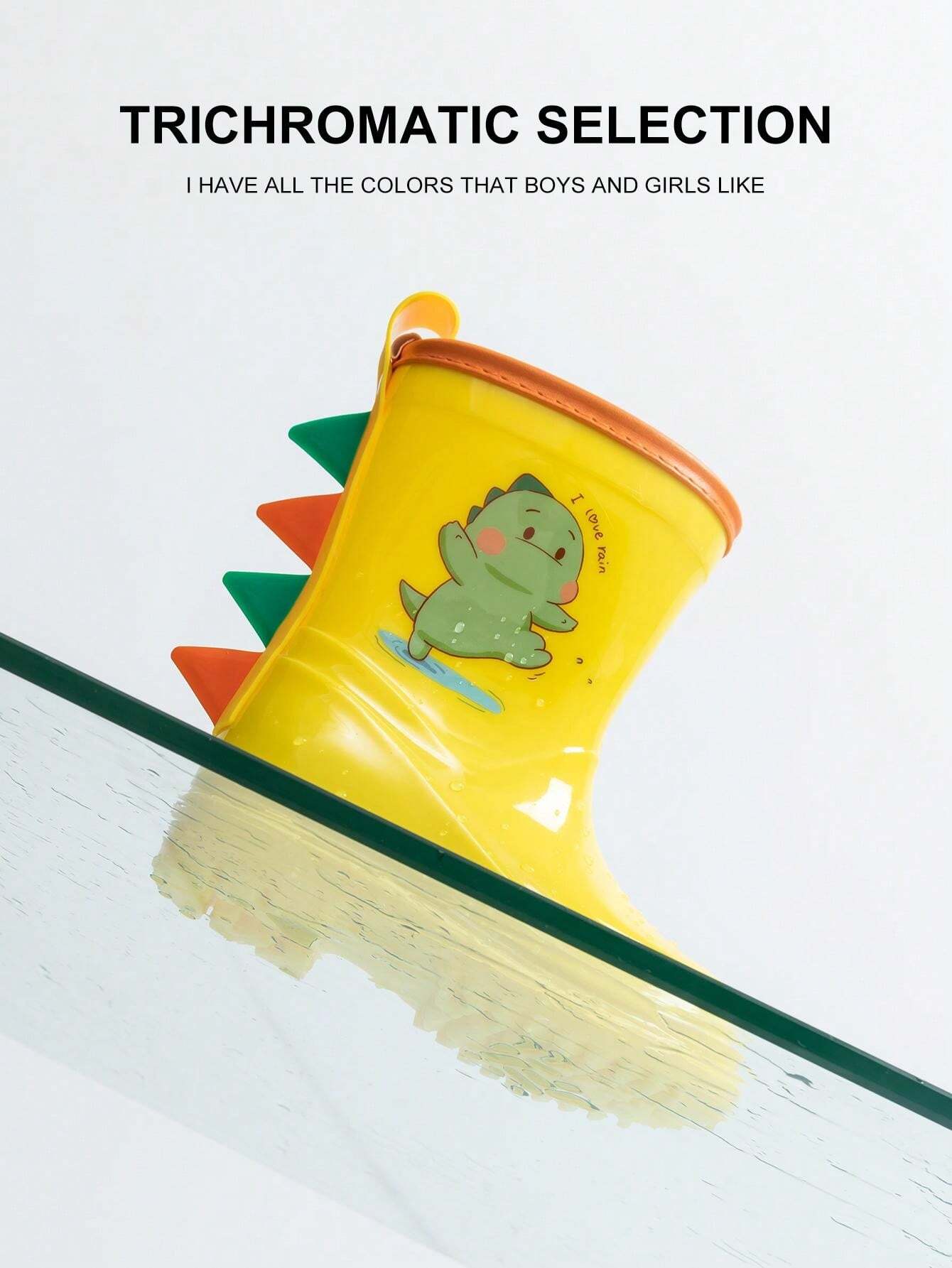 Kids Waterproof Rain Boots, Children Cute Dinosaur 3D Pattern Rain