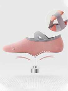 Runway Rest 2 paires de chaussettes antidérapantes pour femmes Pilates, chaussettes adhérentes Pilates, chaussettes de yoga avec adhérence pour la course, les sports, la salle de gym, l'automne - Noir - Voir 8