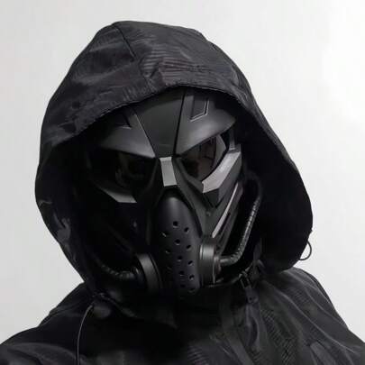 1pc Outdoor Cycling Full Face Protection Mask, Military Style Airsoft Protective Facemask