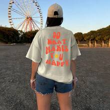 Women's Blouse T-Shirt Short Sleeve Printed Blouse Do What - Kem - Xem 4