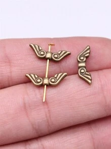30 peças/saco 16x5mm contas de asas de anjo com furos pequenos acessórios de joias para fazer joias faça você mesmo brincos, colares, pulseiras, chaveiros