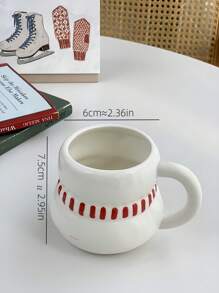 1 个红围巾雪人马克杯/1 个雪人勺，可爱 Ins 红围巾雪人釉面陶瓷小水杯马克杯，可爱雪人咖啡搅拌勺，适用于餐厅、客厅、咖啡厅、聚会 - 一個紅色圍巾雪人馬克杯 - 查看 2