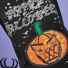 1 件宠物服装万圣节狗背心，轻便夏季服装，适合贵宾犬、泰迪熊、比熊犬、小狗、小猫、无袖、有趣的万圣节图案印花设计 - 黑與白 - 查看 8