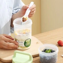1pc Keep Fit Salad Meal Cup, Single/Double Layered Salad Container For Lunch, Portable Fruit And Vegetable Salad Cups Container With Fork & Salad Dressing Holder