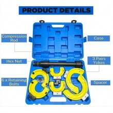 VA-Cerulean Compresor de resorte universal Macpherson, puntales Mc Pherson Compresor de resorte McPherson Juego de compresores de resorte para automóvil universal para sistemas de puntal Mc Pherson conjunto puntal de ajuste - Azul - Ver 2
