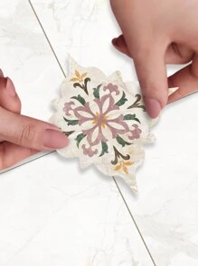 SUPSTICKER 1 Set 21pcs Moroccan Diagonal Tile Stickers, Peel And Stick Waterproof Floor Wall Decals, 23.2x9.9in, For Living Dining Room - Multicolor - View 5