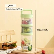 1pc Keep Fit Salad Meal Cup, Single/Double Layered Salad Container For Lunch, Portable Fruit And Vegetable Salad Cups Container With Fork & Salad Dressing Holder