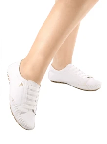 Women's Casual Sneakers Mocatenis Blogger Shoes Comfort Sneakers - Blanco - Ver 1