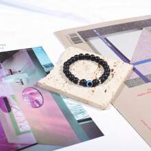 Fashion Stone Evil Eye Decor Beaded Bracelet For Men For Birthday Gift