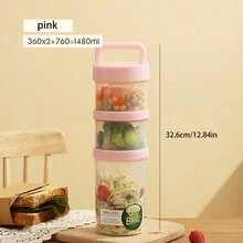 1pc Keep Fit Salad Meal Cup, Single/Double Layered Salad Container For Lunch, Portable Fruit And Vegetable Salad Cups Container With Fork & Salad Dressing Holder
