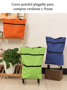 Carrito Portátil Multifuncional | Doblable con Ruedas + Diseño Mochila 2 en 1 | 4 Usos: Compra en Supermercado/Picnic al Aire Libre/Carrito para Bebés/Almacenamiento de Verduras | Ligero, Ágil y Resistente al Agua