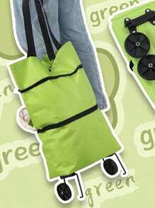 Carrito Portátil Multifuncional | Doblable con Ruedas + Diseño Mochila 2 en 1 | 4 Usos: Compra en Supermercado/Picnic al Aire Libre/Carrito para Bebés/Almacenamiento de Verduras | Ligero, Ágil y Resistente al Agua