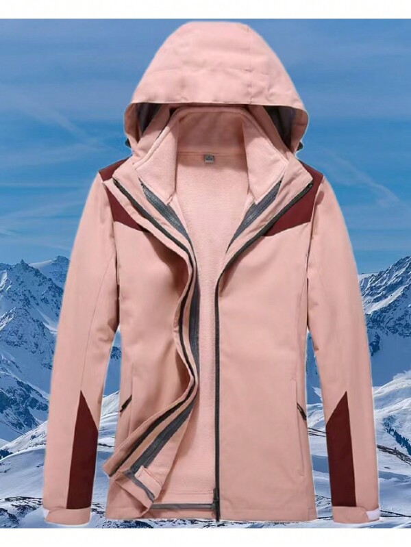 YOMEGO Women's 3-In-1 Water Resistant&Windproof Winter Jacket, Ski Coat With Warm Lining,Stylish Detachable Hooded Coat For Women,Perfect For Outdoor Adventures, Jogging, Hiking ,Camping