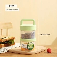 1pc Keep Fit Salad Meal Cup, Single/Double Layered Salad Container For Lunch, Portable Fruit And Vegetable Salad Cups Container With Fork & Salad Dressing Holder