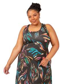 Women's Plus Size Loose Dress - White - View 4