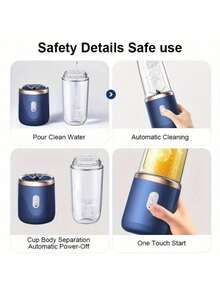 Mini Portable Blender Shake 6 Blades Cordless Rechargeable - Immediate Shipping - 彩色 - 查看 4