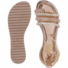 Women's Flat Sandals With Shiny Buckle - 銅色 - 查看 5
