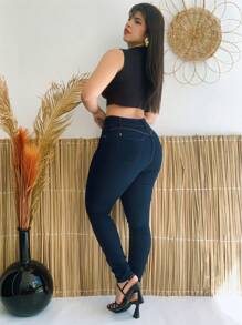 Women Jeans - Azul lavado oscuro - Ver 1