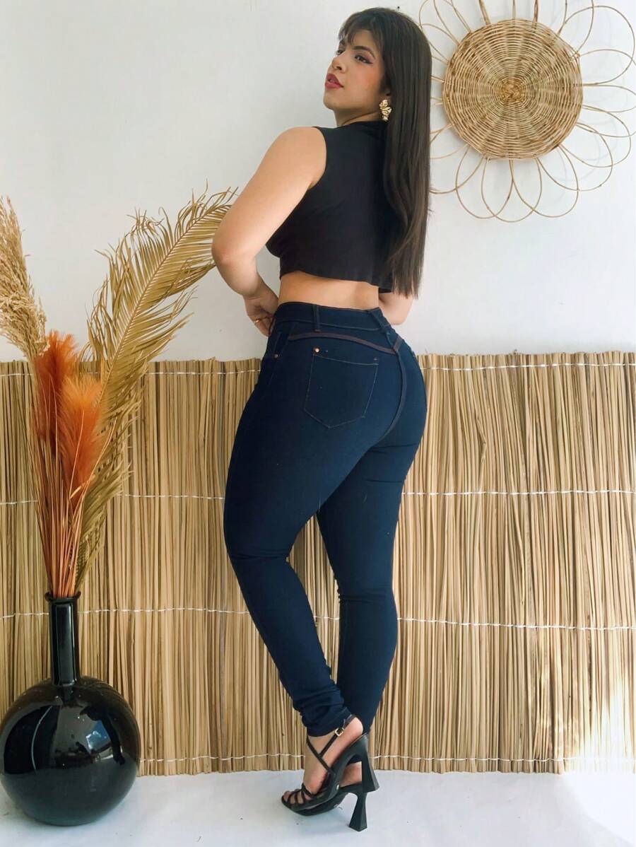 Women Jeans - Azul lavado oscuro - Ver 1