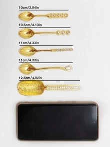 1 cái/2 cái/4 cái Thìa cà phê/trà/bánh/tráng miệng bằng hợp kim kẽm cổ điển Thìa nhỏ sáng tạo - Nhiều màu - Xem 2