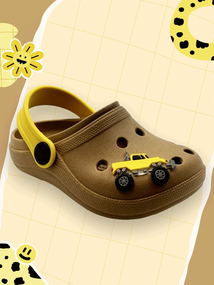 Children's Slippers For Boys And Girls With 3D Designs, Relief, Light, Comfortable - 鏽棕色 - 查看 1