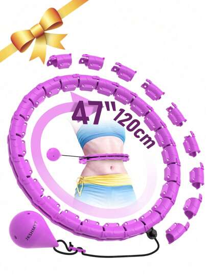 JKSHMYT JKSHMYT Weighted Exercise Circle Hoops For Adults Weight Loss, Infinity Hoop Fit Plus Size 47 Inch/120cm, 24 Detachable Links, Exercise Exercise Hoop Suitable For Women And Beginners(Purple) Gym Accessories, Exercise Hoop