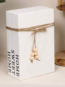 甜蜜的家。3 件/2 件/1 件。现代时尚风格折叠假书装饰。家庭和客厅书架装饰假书，家庭和办公室装饰摆件，设计师灵感摄影道具书，装饰生活模拟书，适用于家庭、办公室、酒店、咖啡店、直播书架、手工配件展示架、电视柜照片办公桌、办公柜。万圣节装饰、圣诞装饰、秋季装饰、装饰室、厨房装饰、圣诞装饰、万圣节 - 白色 - 查看 3