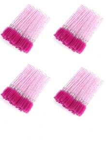 200 Stücke/100 Stücke/50 Stücke Wegwerf Wimpernbürstchen Mascara Wands Augenbrauen Augenwimpernverlängerungsspulies in Rot